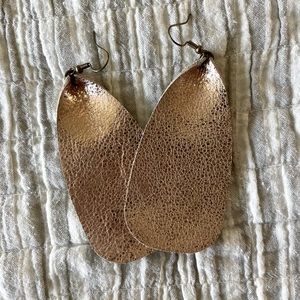 Rose Gold Leather Earrings